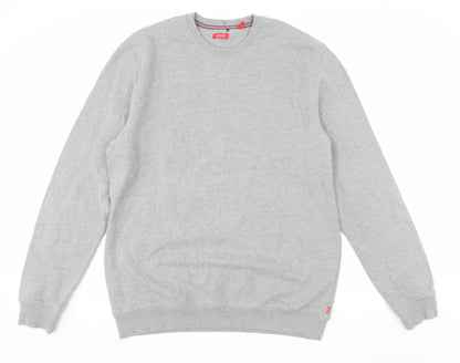 IZOD Mens Grey Crew Neck Pullover Sweatshirt Size L Regular Fit