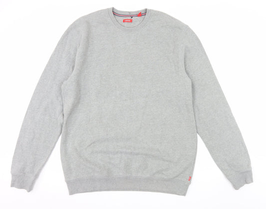 IZOD Mens Grey Crew Neck Pullover Sweatshirt Size L Regular Fit