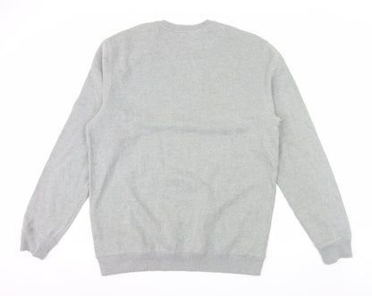 IZOD Mens Grey Crew Neck Pullover Sweatshirt Size L Regular Fit