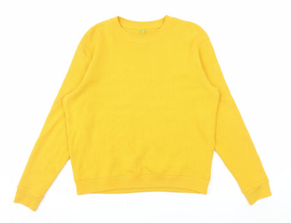 Teemill Womens Yellow Organic Cotton Crew Neck Pullover Sweatshirt Size 8