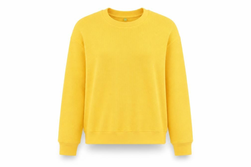 Teemill Womens Yellow Organic Cotton Crew Neck Pullover Sweatshirt Size 8