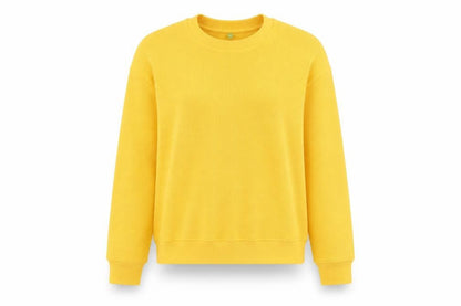 Teemill Womens Yellow Organic Cotton Crew Neck Pullover Sweatshirt Size 8