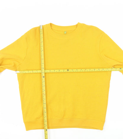 Teemill Womens Yellow Organic Cotton Crew Neck Pullover Sweatshirt Size 8