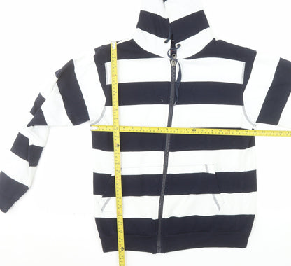 Porto Mare Women’s Navy White Striped Full Zip Hoodie Size S
