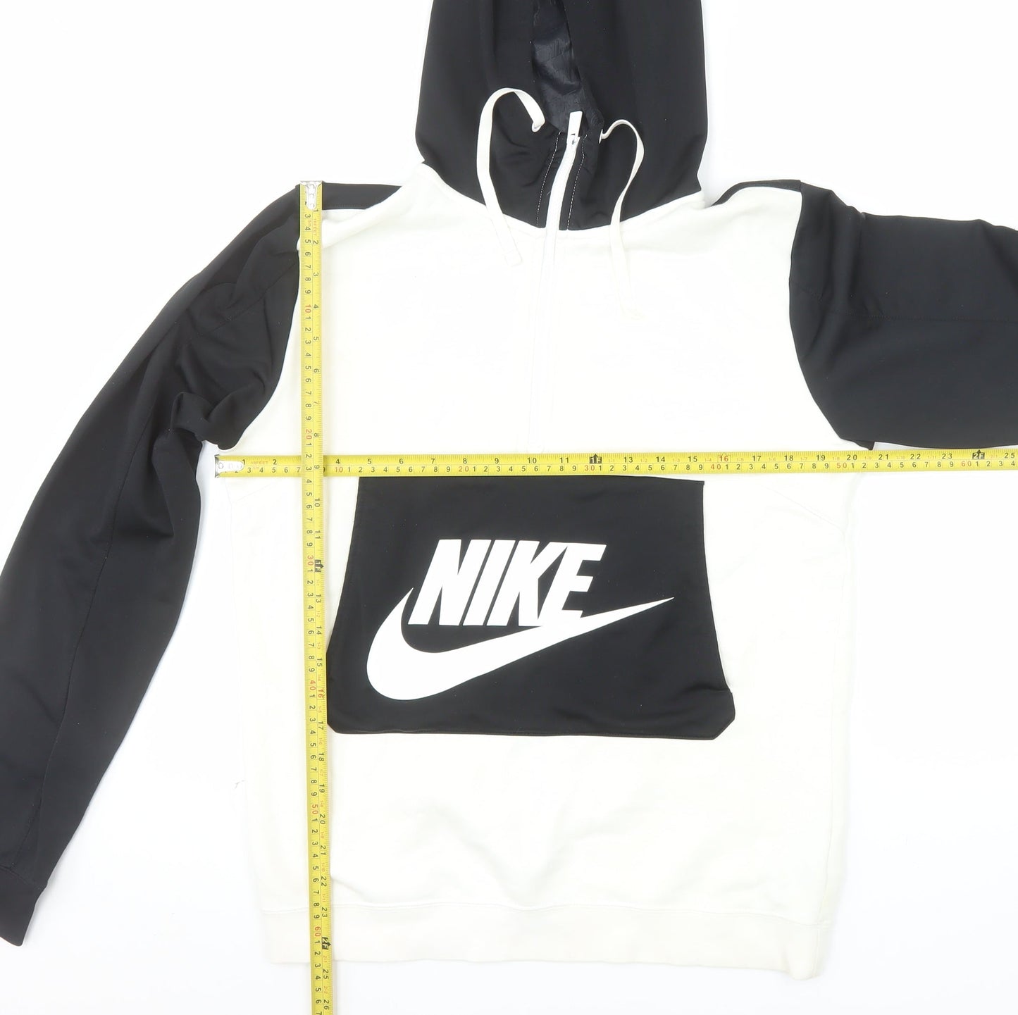 Nike Men's Black White Pullover Hoodie Small Fleece Sportswear