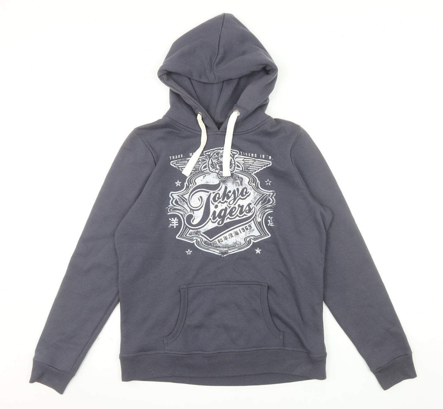 New Look Vintage Edition Women Grey Tokyo Tigers Pullover Hoodie Size 14