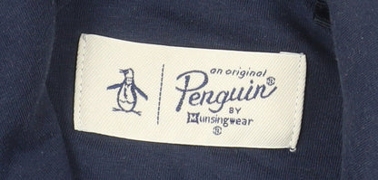 Original Penguin Men's Blue XL Pullover Hoodie Logo Cotton Blend