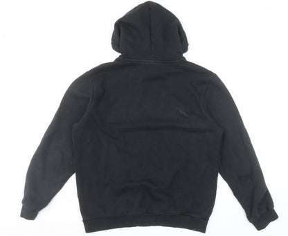 Puma Men’s Black Pullover Hoodie Fleece Logo Regular Fit Size M