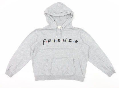 H&M L.O.G.G. Womens Grey Friends Hoodie Size M Cotton Blend