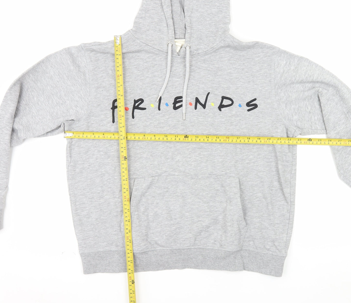 H&M L.O.G.G. Womens Grey Friends Hoodie Size M Cotton Blend