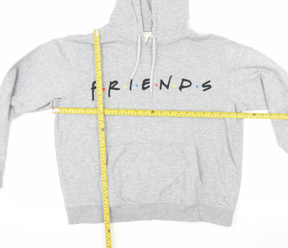 H&M L.O.G.G. Womens Grey Friends Hoodie Size M Cotton Blend