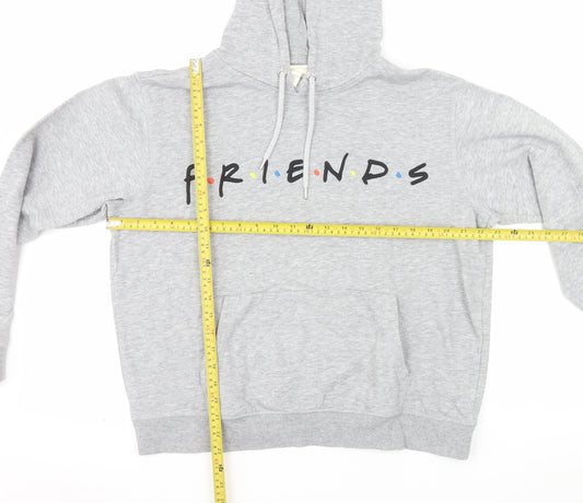 H&M L.O.G.G. Womens Grey Friends Hoodie Size M Cotton Blend
