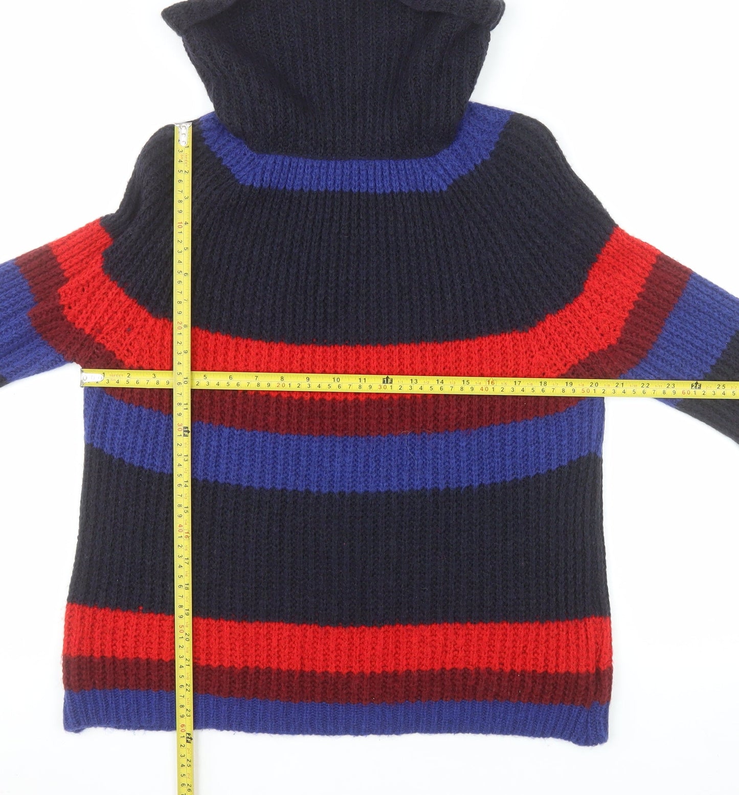 Isabella D. Women's Multicoloured Cowl Neck Chunky Knit Jumper M