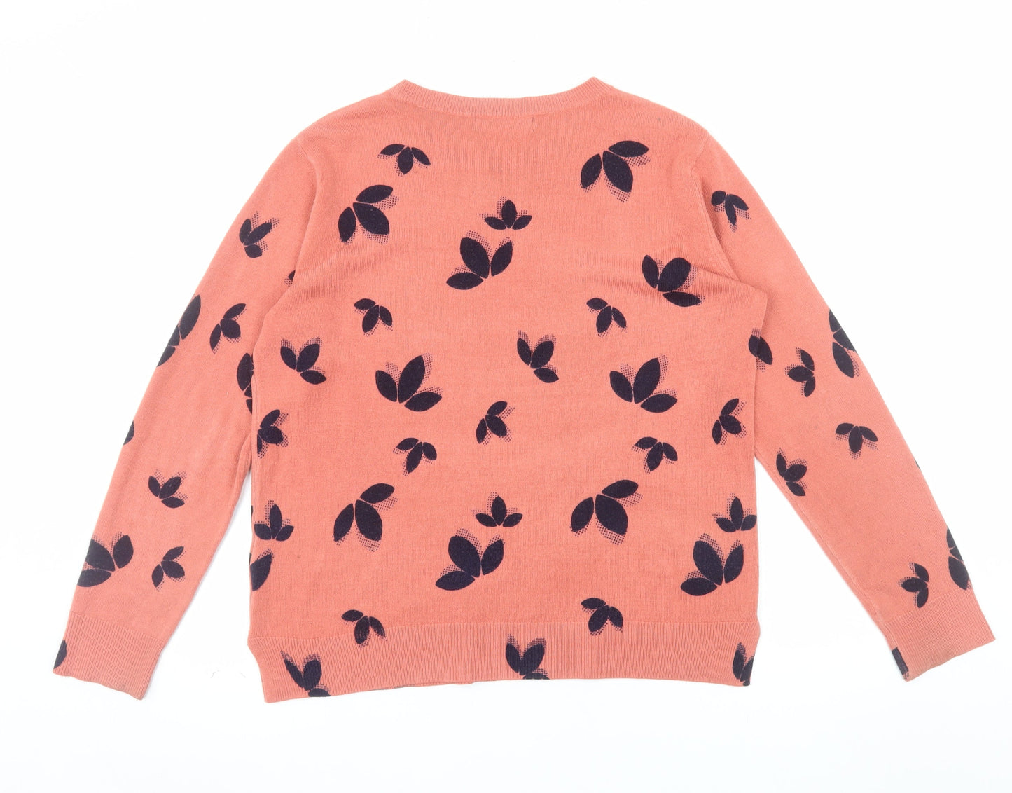 Marks and Spencer Women’s Pink Floral Jumper Size 14 Acrylic Knit