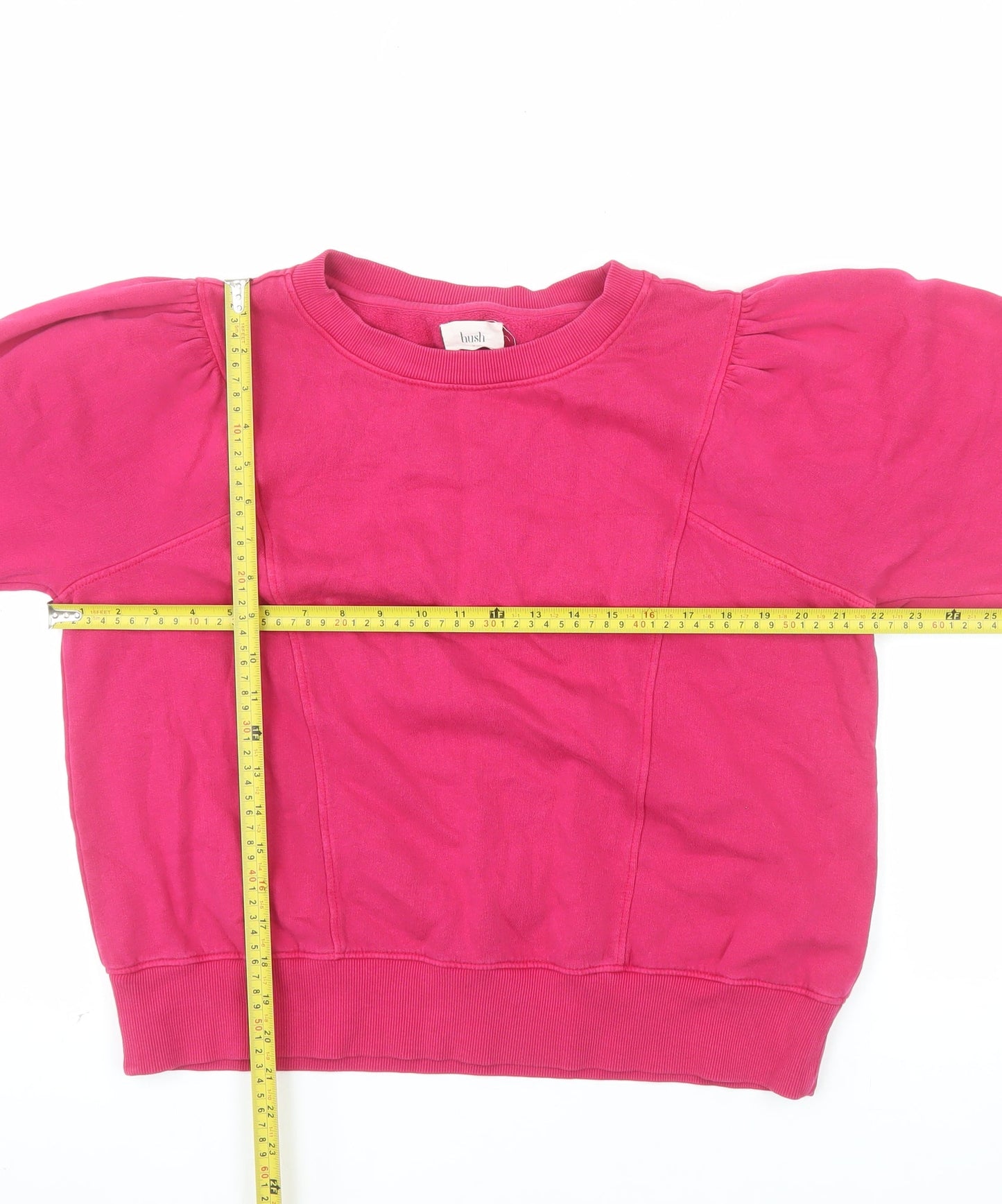 Hush Womens Pink Crew Neck Long Sleeve Pullover Sweatshirt M