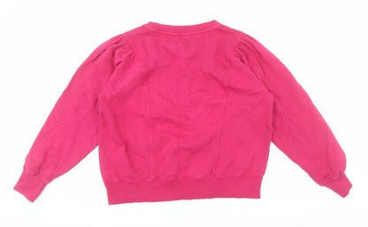 Hush Womens Pink Crew Neck Long Sleeve Pullover Sweatshirt M