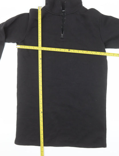 Threadbare Womens Black Size 10 1/2 Zip Pullover Sweatshirt