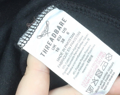Threadbare Womens Black Size 10 1/2 Zip Pullover Sweatshirt