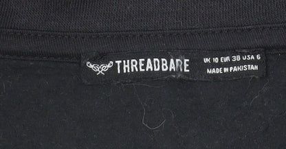 Threadbare Womens Black Size 10 1/2 Zip Pullover Sweatshirt