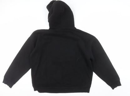 Zara Mens Black Pullover Hoodie Size S Regular Fit Fleece