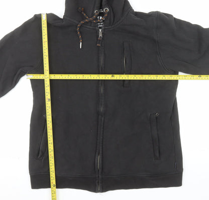 FatFace Mens Black Full Zip Cotton Hoodie L Regular Fit