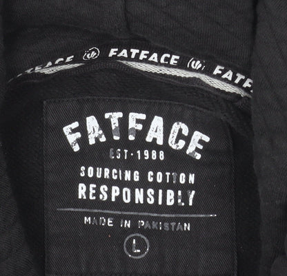 FatFace Mens Black Full Zip Cotton Hoodie L Regular Fit