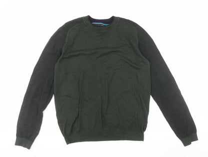 Ted Baker Men's Green Cotton Crew Neck Pullover Jumper Size L