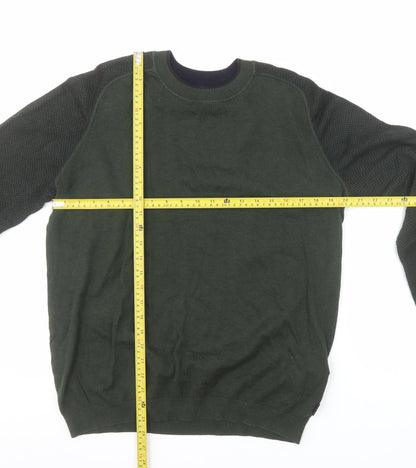 Ted Baker Men's Green Cotton Crew Neck Pullover Jumper Size L