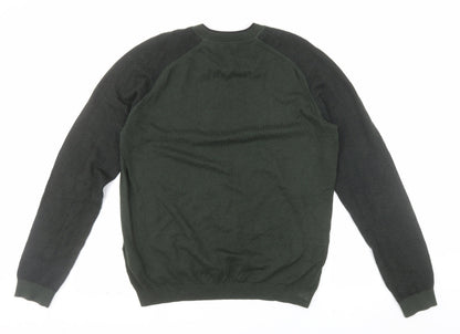 Ted Baker Men's Green Cotton Crew Neck Pullover Jumper Size L