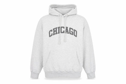 PRETTYLITTLETHING Unisex Grey Chicago Pullover Hoodie Size S