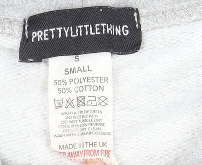 PrettyLittleThing Unisex Grey Chicago Pullover Hoodie Size S