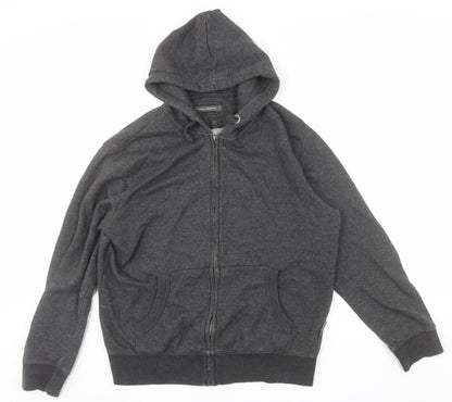 French Connection Men's Grey Full Zip Hoodie Size L