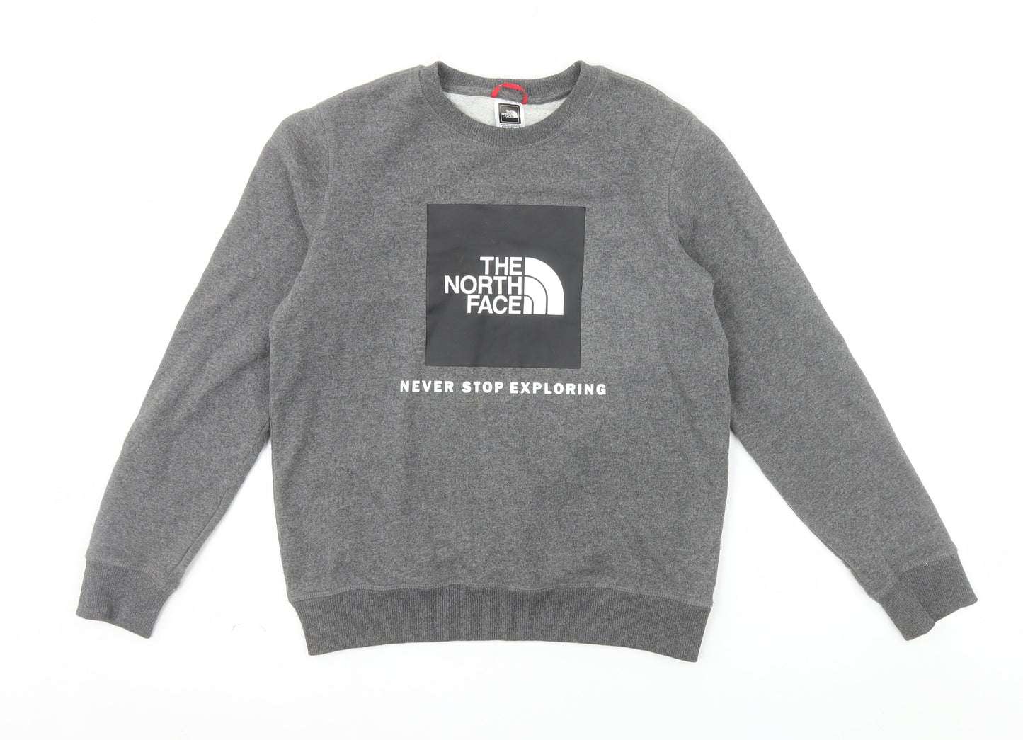 The North Face Boys Grey Pullover Fleece Sweatshirt L Graphic Logo