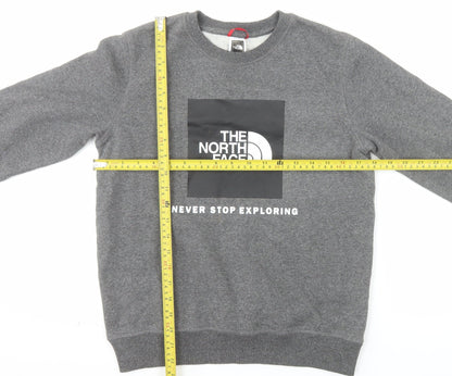 The North Face Boys Grey Pullover Fleece Sweatshirt L Graphic Logo