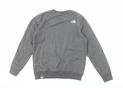 The North Face Boys Grey Pullover Fleece Sweatshirt L Graphic Logo