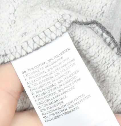 The North Face Boys Grey Pullover Fleece Sweatshirt L Graphic Logo
