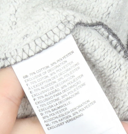 The North Face Boys Grey Pullover Fleece Sweatshirt L Graphic Logo