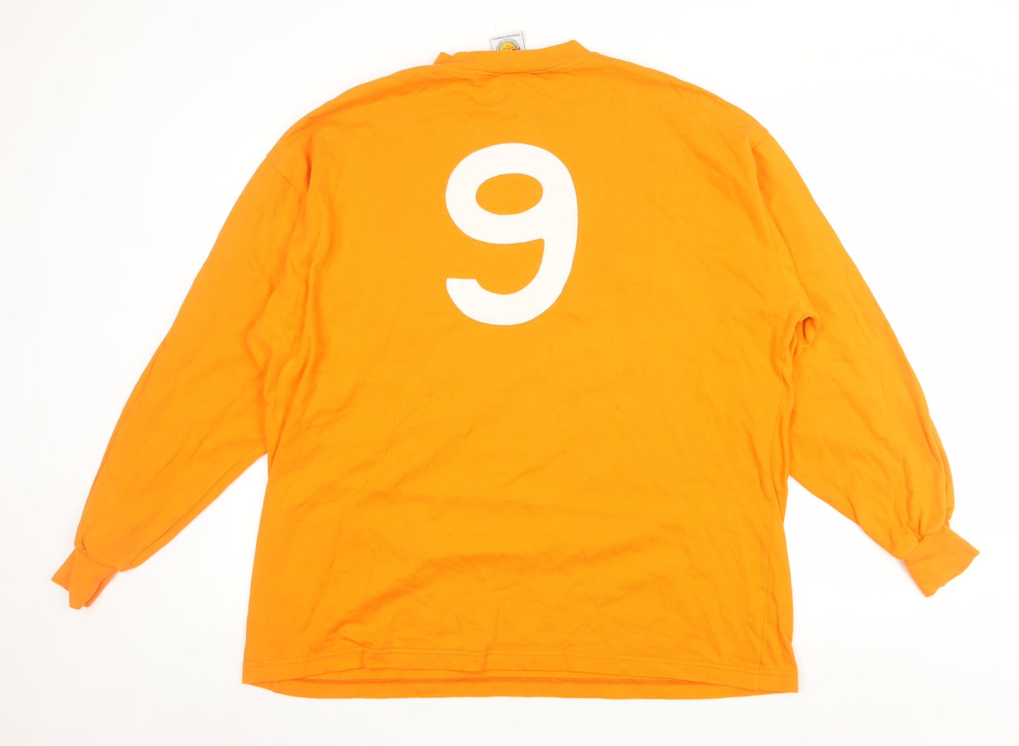 TOFFS Men's Orange 2XL Retro Football Long Sleeve Pullover Sweatshirt