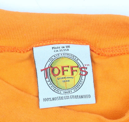 TOFFS Men's Orange 2XL Retro Football Long Sleeve Pullover Sweatshirt