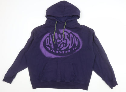Damson Madder Men's Purple Graphic Pullover Hoodie Size L