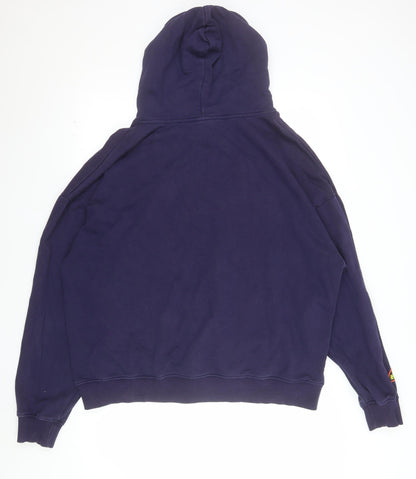 Damson Madder Men's Purple Graphic Pullover Hoodie Size L