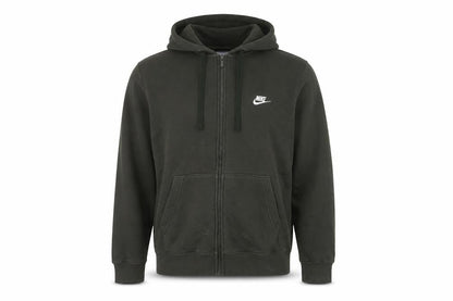 Nike Men's Green Full Zip Hoodie Size M Regular Fit Logo Fleece