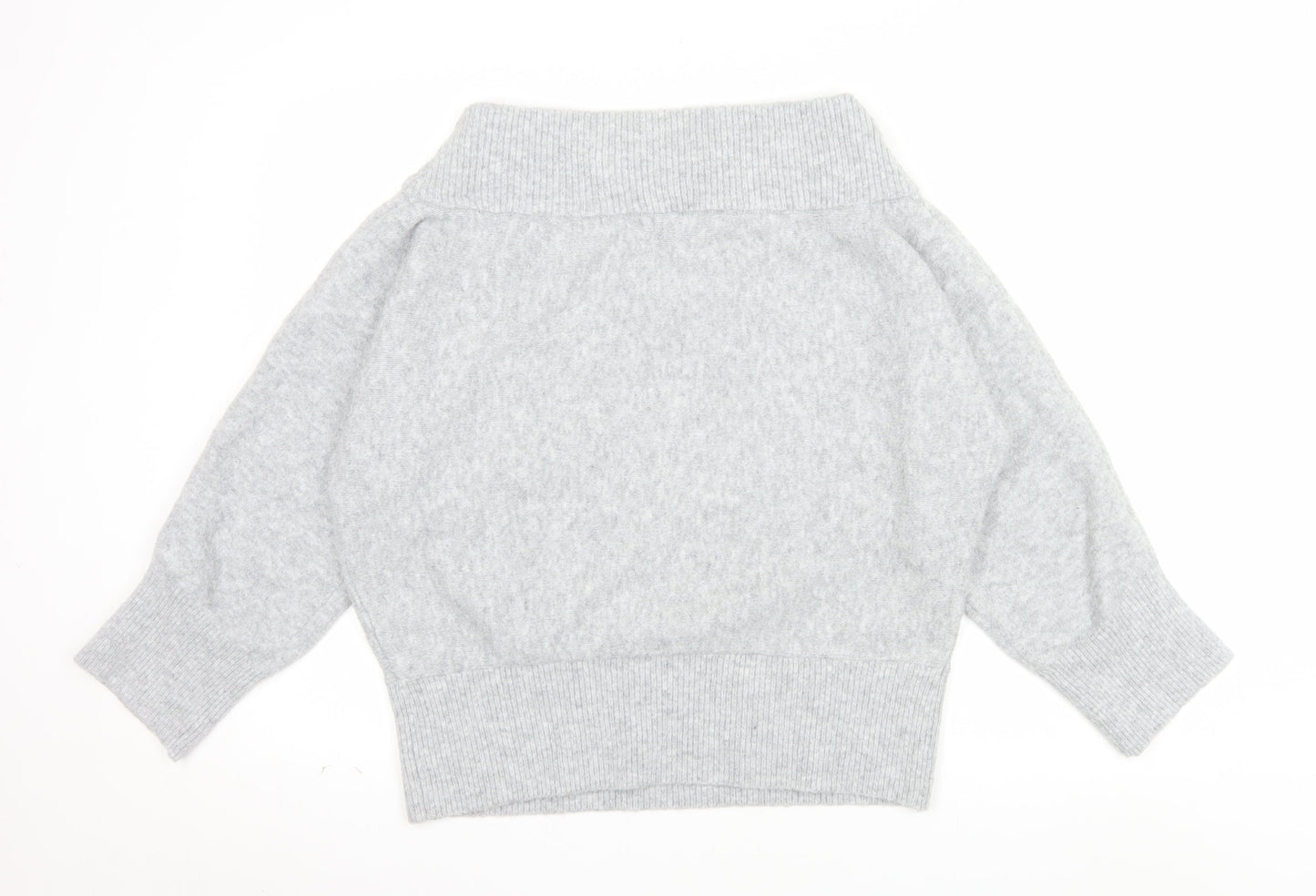 Pull&Bear Women Grey Roll Neck Wool Blend Relaxed Fit Jumper Size 12