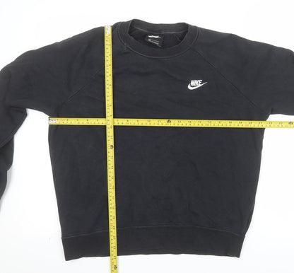 Nike Men's Black Crew Neck Pullover Sweatshirt M Logo Sportswear