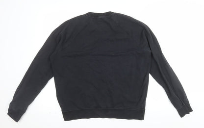 Nike Men's Black Crew Neck Pullover Sweatshirt M Logo Sportswear