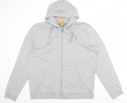 Next Men's Grey 2XL Full Zip Hoodie with Logo
