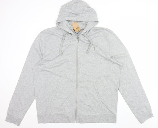 Next Men's Grey 2XL Full Zip Hoodie with Logo
