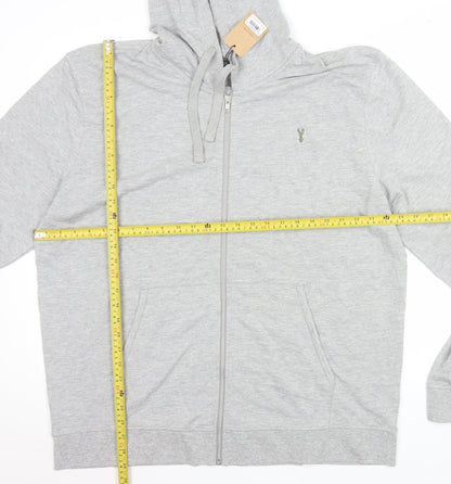 Next Men's Grey 2XL Full Zip Hoodie with Logo