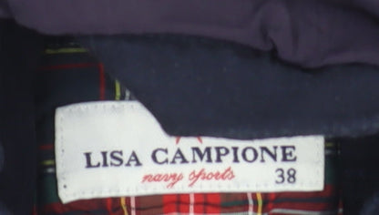 Lisa Campione Womens Navy Pullover Hoodie Size 10 Cotton Blend