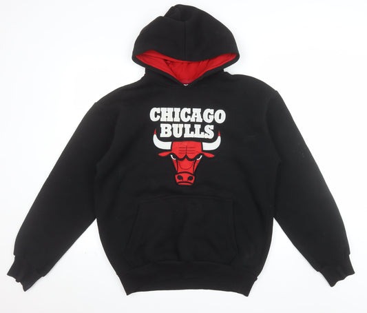 Chicago Bulls Men's Black Pullover Hoodie M Graphic Sports Sweatshirt